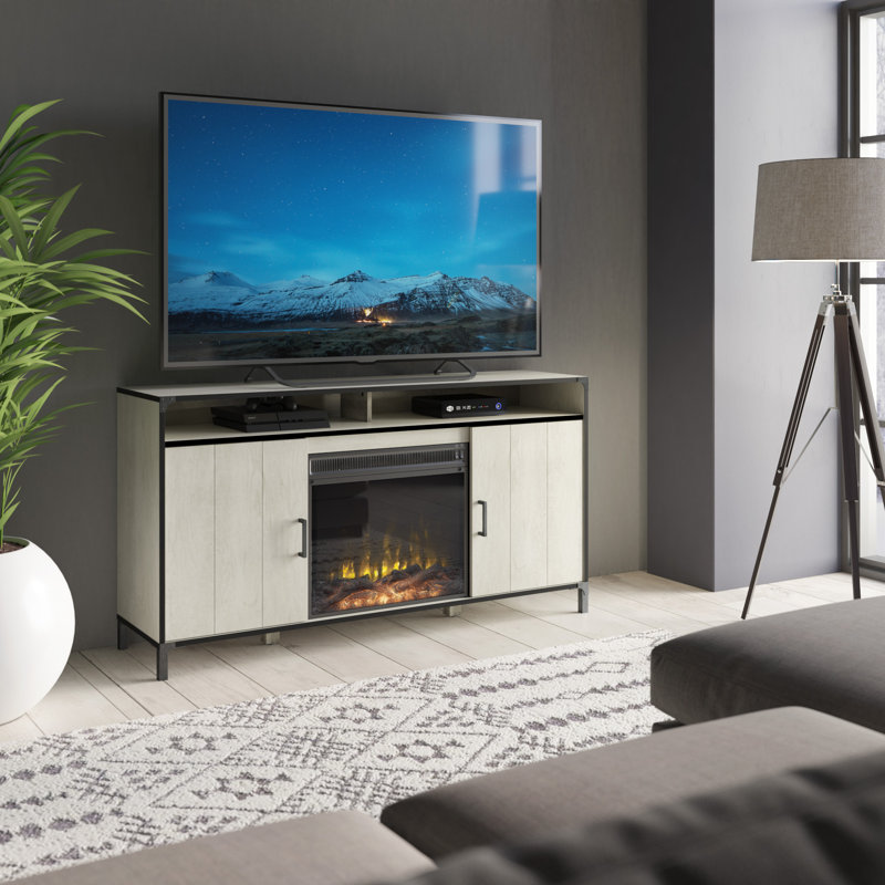 Gracie Oaks Viles TV Stand for TVs up to 65" with Electric Fireplace
